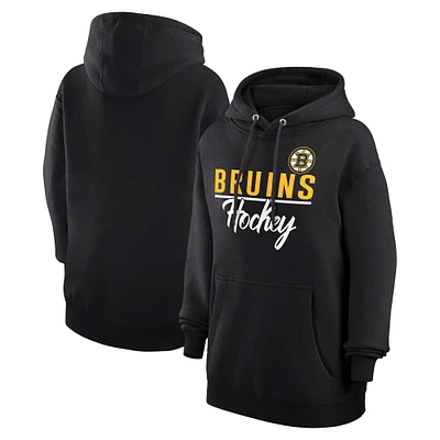 Women's G-III 4Her by Carl Banks Black Boston Bruins  Team Sport Tri-Blend Fleece Hoodie
