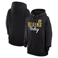 Women's G-III 4Her by Carl Banks Black Boston Bruins  Team Sport Tri-Blend Fleece Hoodie