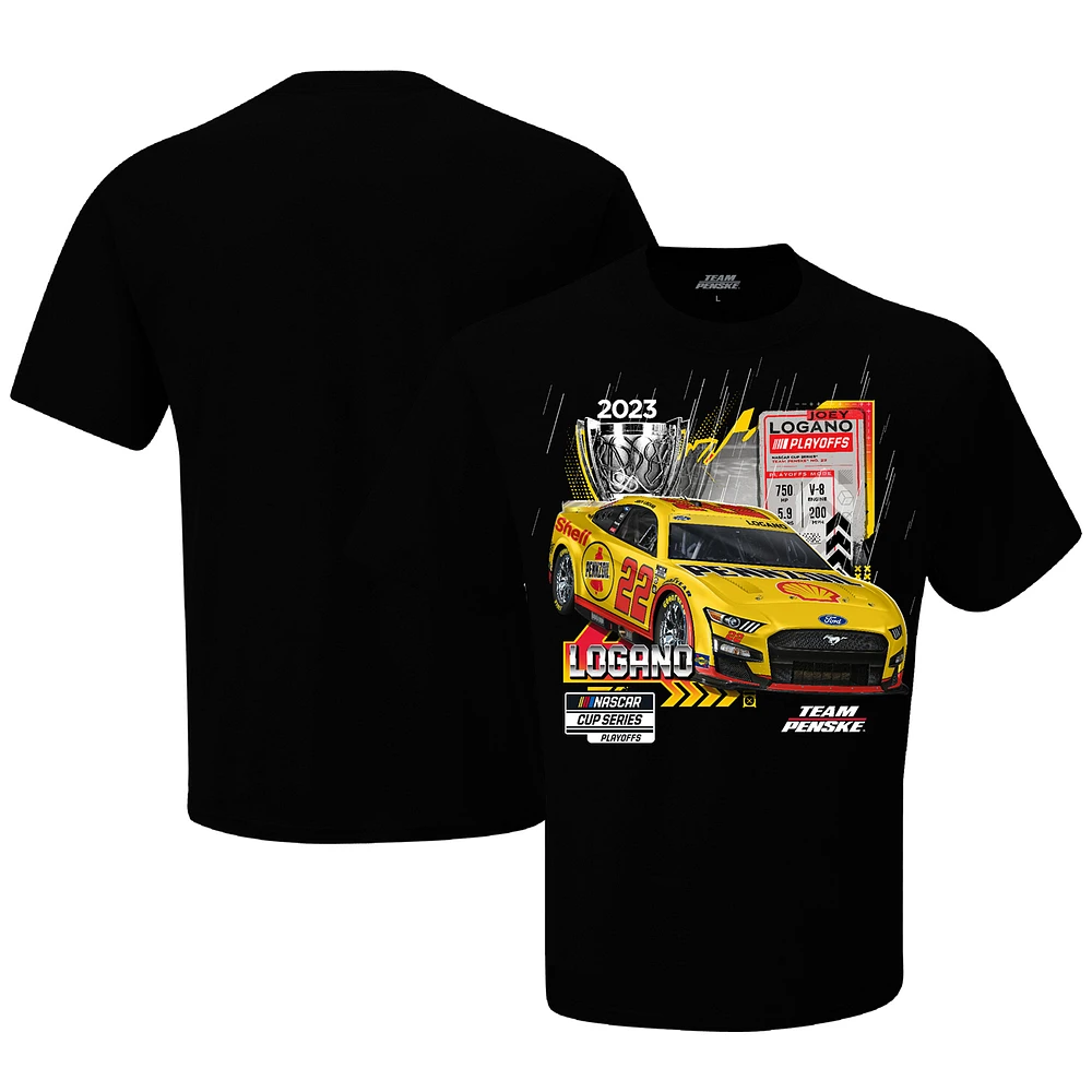 Men's Team Penske  Black Joey Logano 2023 NASCAR Cup Series Playoffs T-Shirt