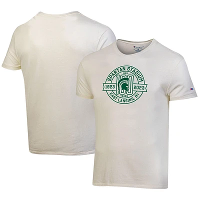 Men's Champion  White Michigan State Spartans 100th Anniversary Spartan Stadium T-Shirt