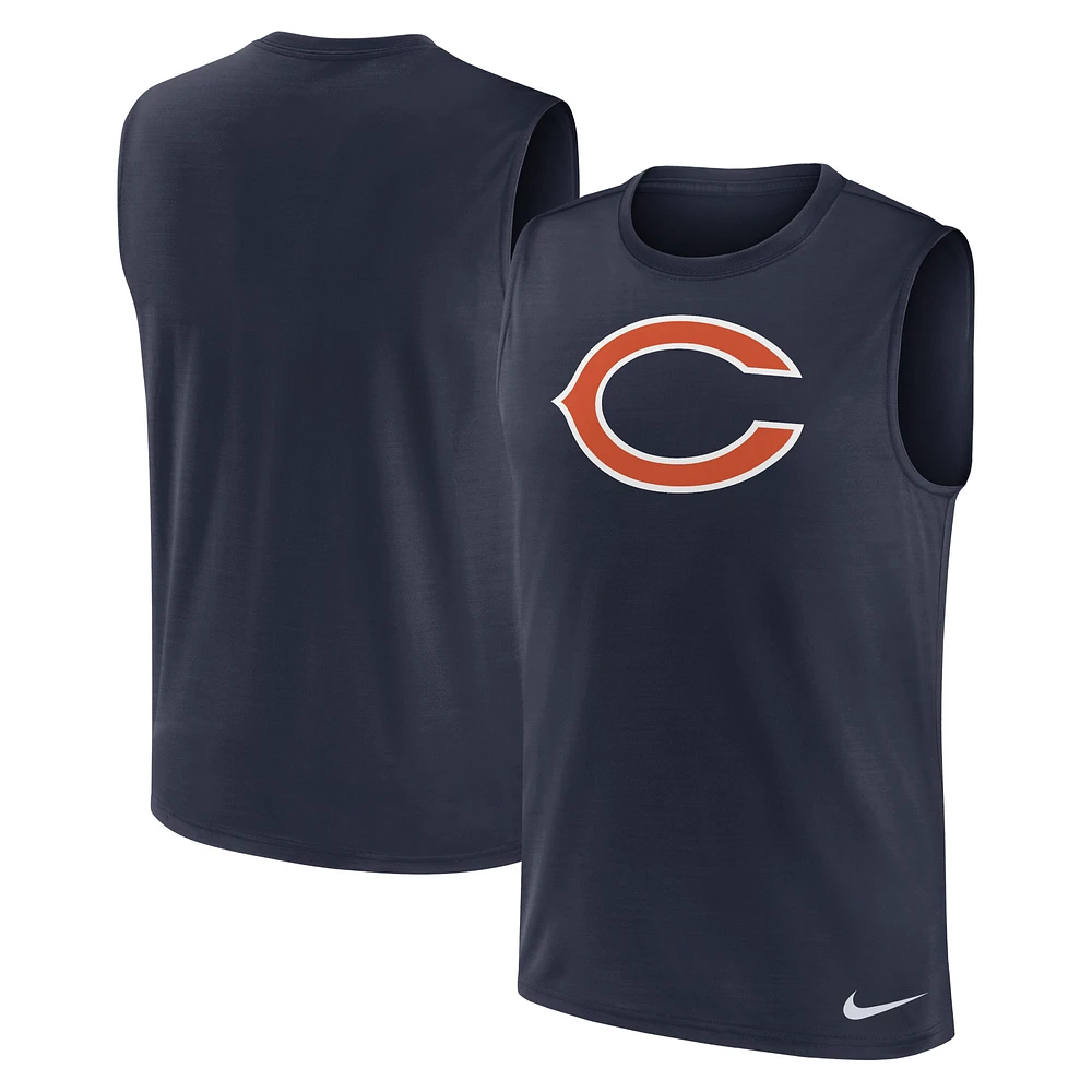 Men's Nike Navy Chicago Bears Blitz Legend Muscle Perform Tank Top