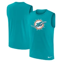 Men's Nike Aqua Miami Dolphins Blitz Legend Muscle Perform Tank Top