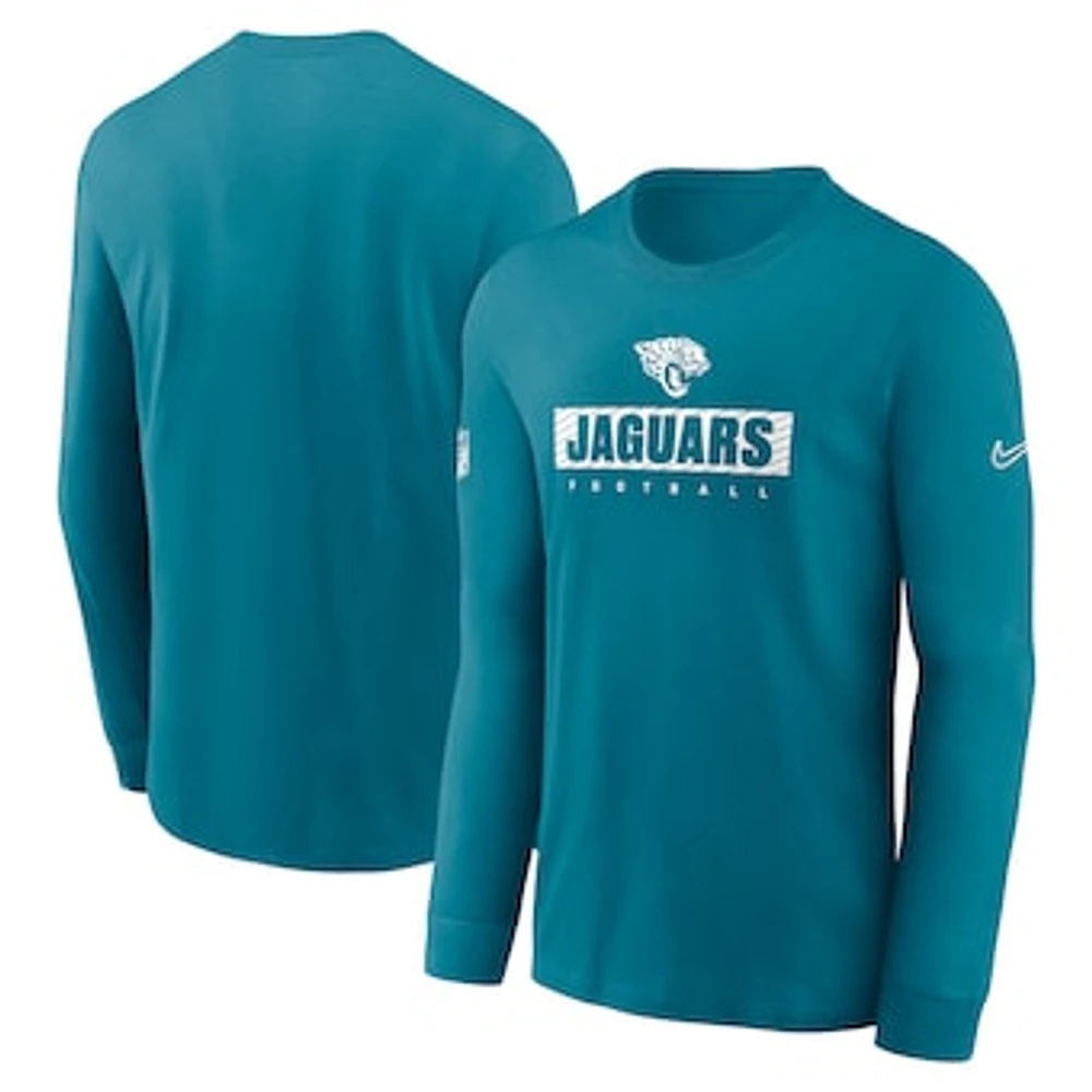 Men's Nike Teal Jacksonville Jaguars Sideline Performance Long Sleeve T-Shirt