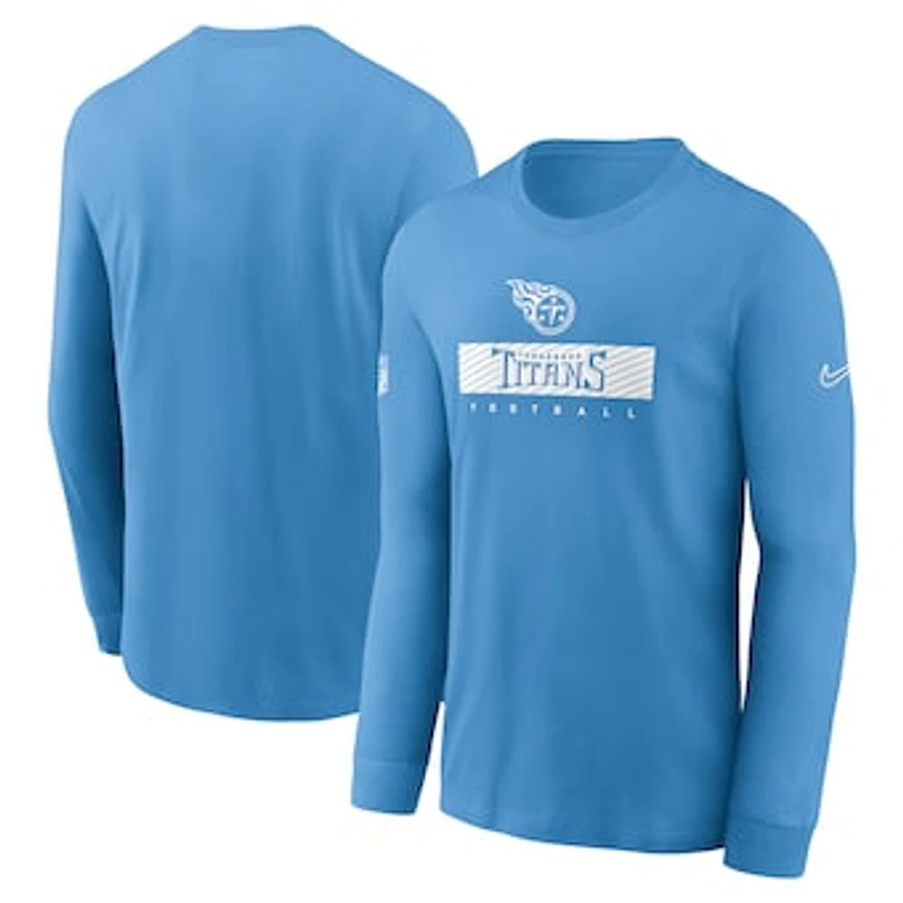 Men's Nike Light Blue Tennessee Titans Sideline Performance Long Sleeve T-Shirt