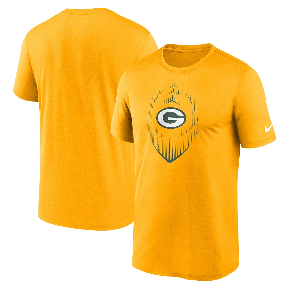 Men's Nike Gold Green Bay Packers Primetime Legend Icon Performance T-Shirt