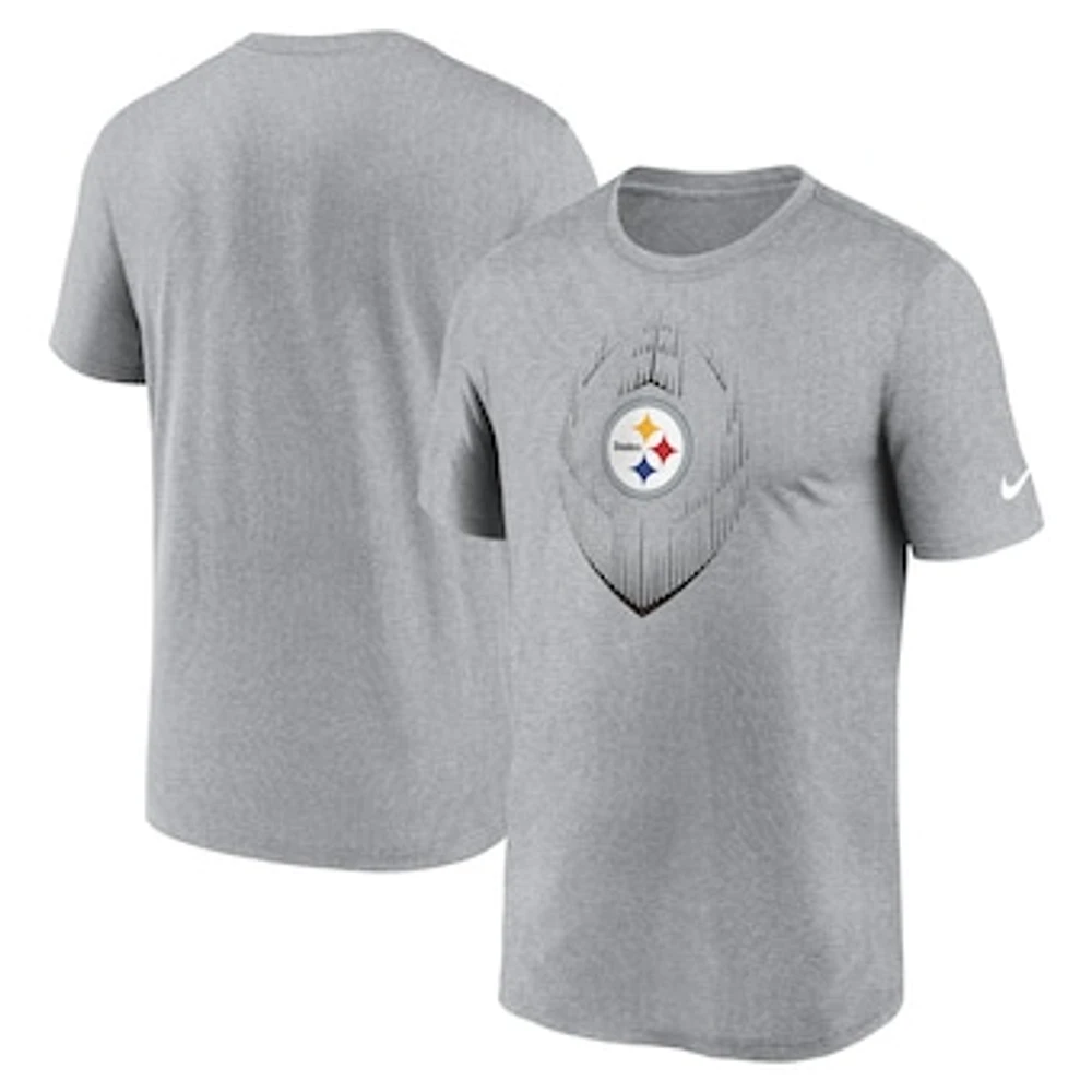 Men's Nike Heather Gray Pittsburgh Steelers Primetime Legend Icon Performance T-Shirt