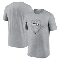 Men's Nike Heather Gray Seattle Seahawks Primetime Legend Icon Performance T-Shirt