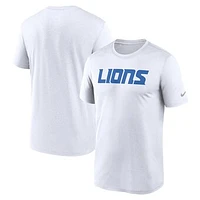 Men's Nike White Detroit Lions Primetime Legend Wordmark Performance T-Shirt