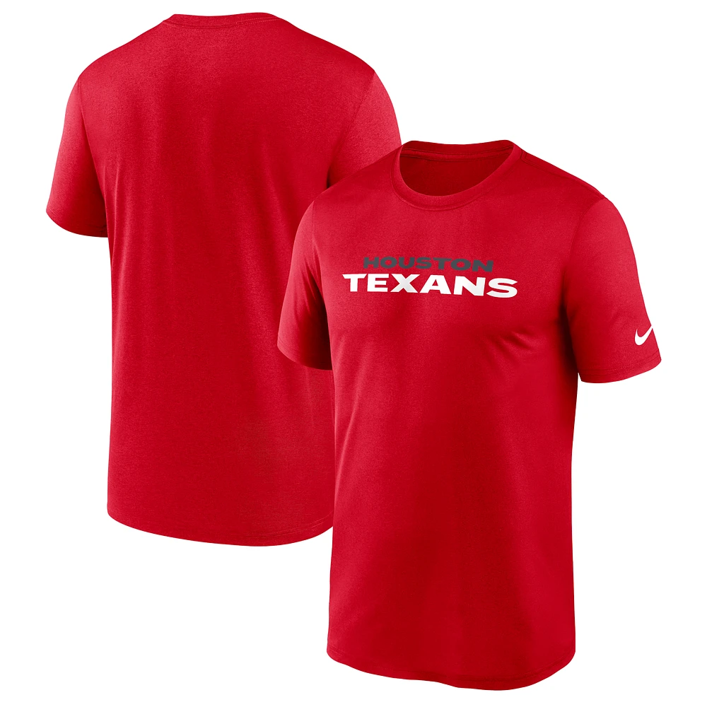 Men's Nike Red Houston Texans Primetime Legend Wordmark Performance T-Shirt