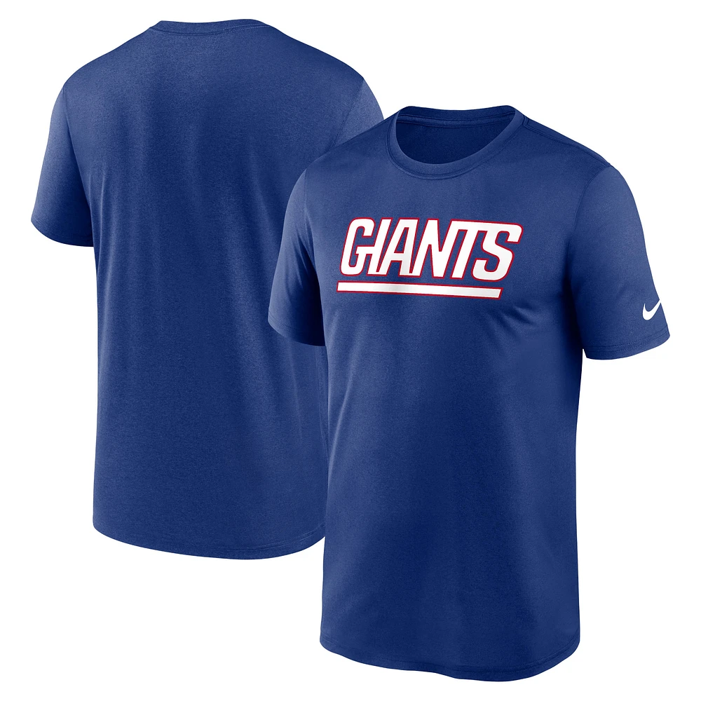 Men's Nike Royal New York Giants Primetime Legend Wordmark Performance T-Shirt