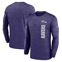 Men's Nike Purple Baltimore Ravens 2024 Sideline Velocity Performance Long Sleeve T-Shirt