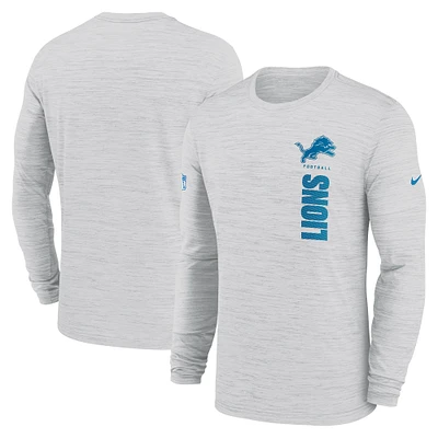 Men's Nike White Detroit Lions 2024 Sideline Velocity Performance Long Sleeve T-Shirt