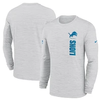 Men's Nike White Detroit Lions 2024 Sideline Velocity Performance Long Sleeve T-Shirt