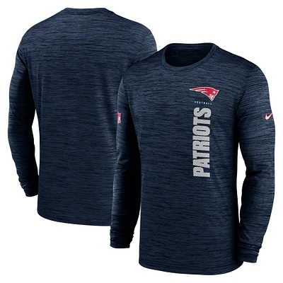 Men's Nike Navy New England Patriots 2024 Sideline Velocity Performance Long Sleeve T-Shirt