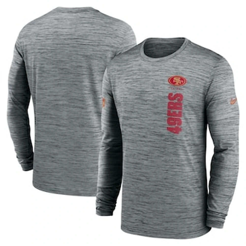 Men's Nike Gray San Francisco 49ers 2024 Sideline Velocity Performance Long Sleeve T-Shirt