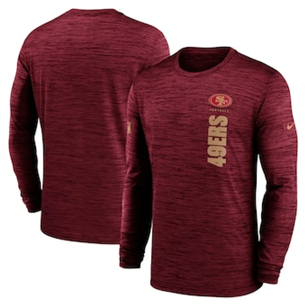 Men's Nike Scarlet San Francisco 49ers 2024 Sideline Velocity Performance Long Sleeve T-Shirt