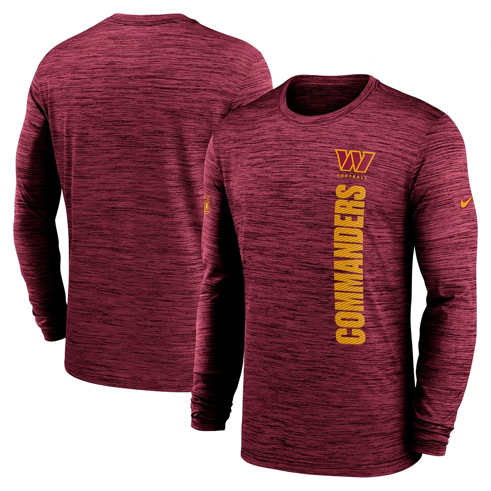 Men's Nike Burgundy Washington Commanders 2024 Sideline Velocity Performance Long Sleeve T-Shirt