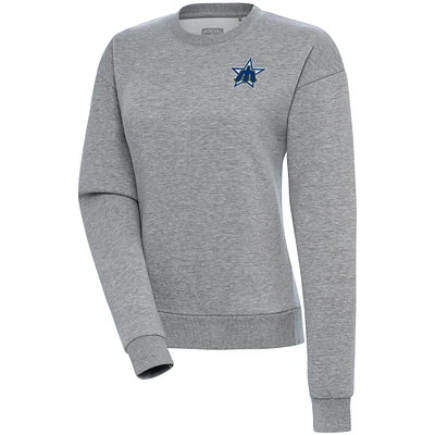 Women's Antigua  Heather Gray Seattle Mariners Cooperstown Victory Crewneck Pullover Sweatshirt