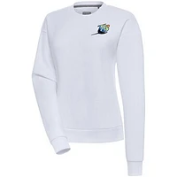 Women's Antigua  White Tampa Bay Rays Cooperstown Victory Crewneck Pullover Sweatshirt