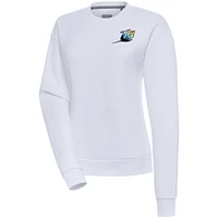 Women's Antigua  White Tampa Bay Rays Cooperstown Victory Crewneck Pullover Sweatshirt