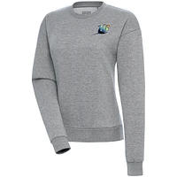 Women's Antigua  Heather Gray Tampa Bay Rays Cooperstown Victory Crewneck Pullover Sweatshirt