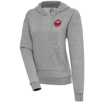 Women's Antigua  Heather Gray Houston Astros Cooperstown Victory Pullover Hoodie