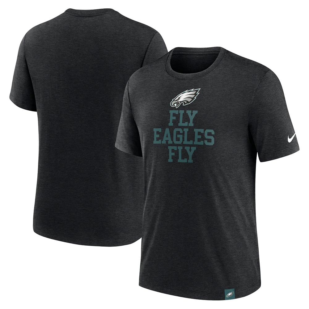 Men's Nike Heather Black Philadelphia Eagles Blitz Tri-Blend T-Shirt