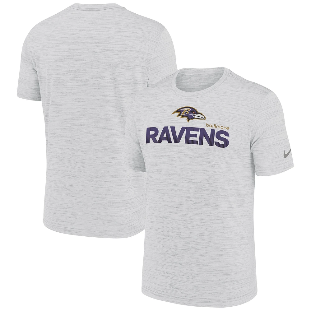 Men's Nike White Baltimore Ravens Blitz Velocity Modern Performance T-Shirt