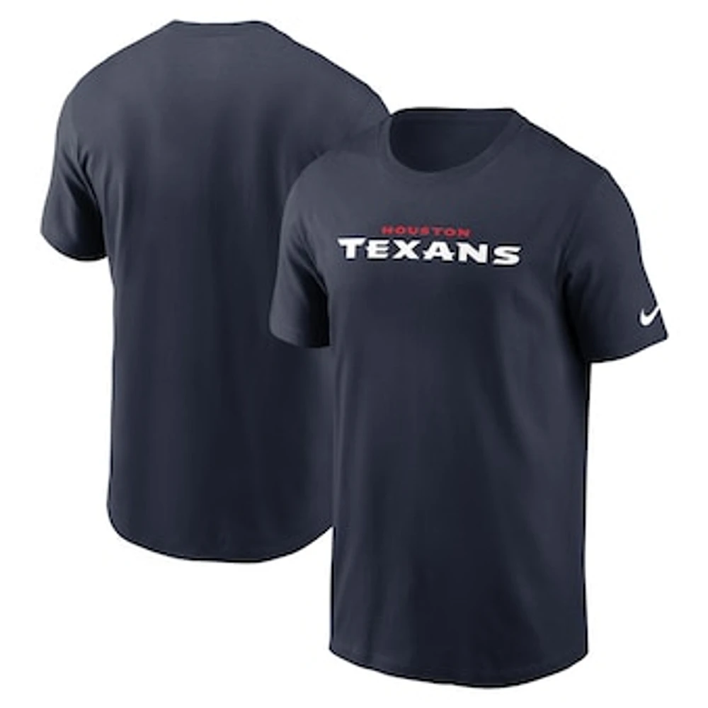 Men's Nike  Navy Houston Texans Wordmark Essential T-Shirt