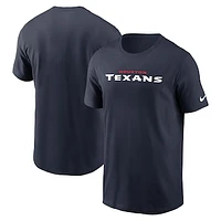 Men's Nike  Navy Houston Texans Wordmark Essential T-Shirt