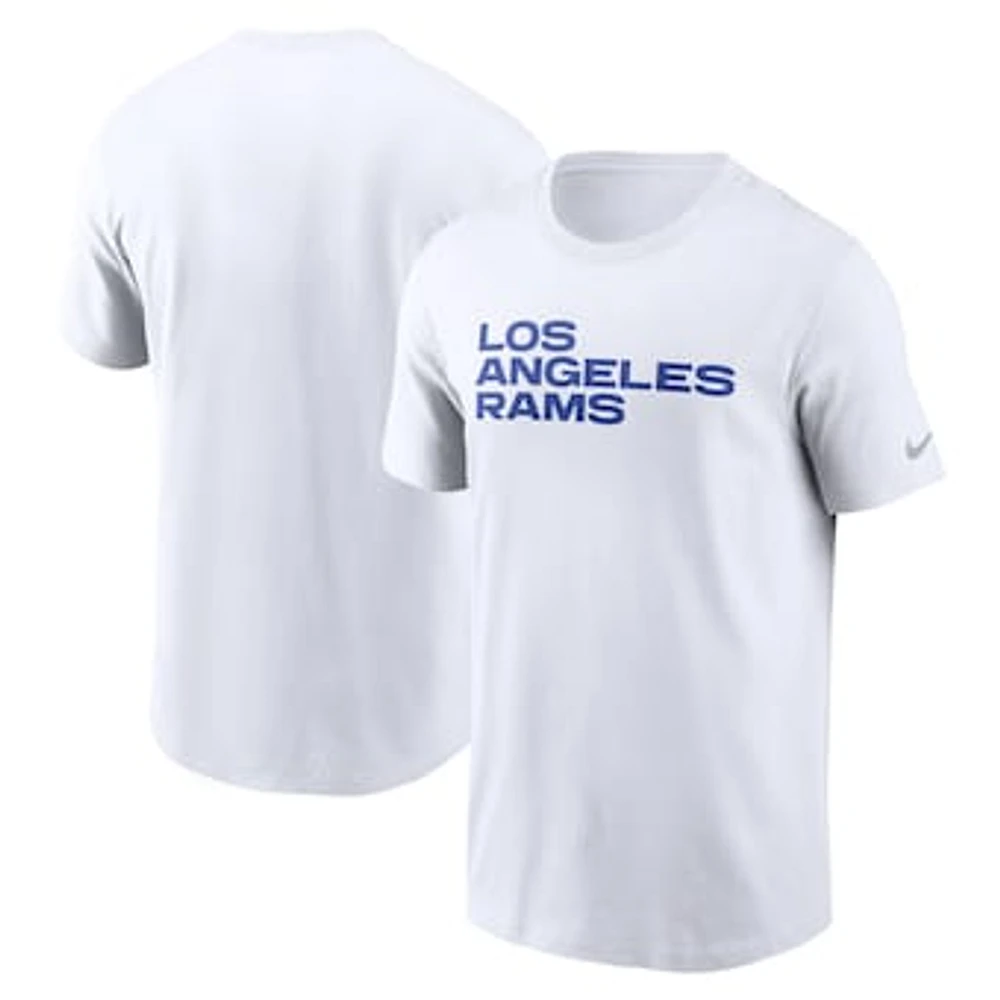 Men's Nike White Los Angeles Rams Primetime Wordmark Essential T-Shirt