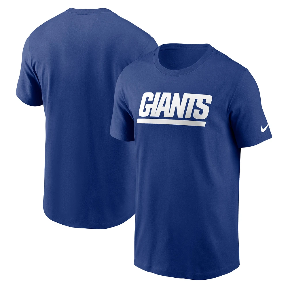 Men's Nike Royal New York Giants Primetime Wordmark Essential T-Shirt