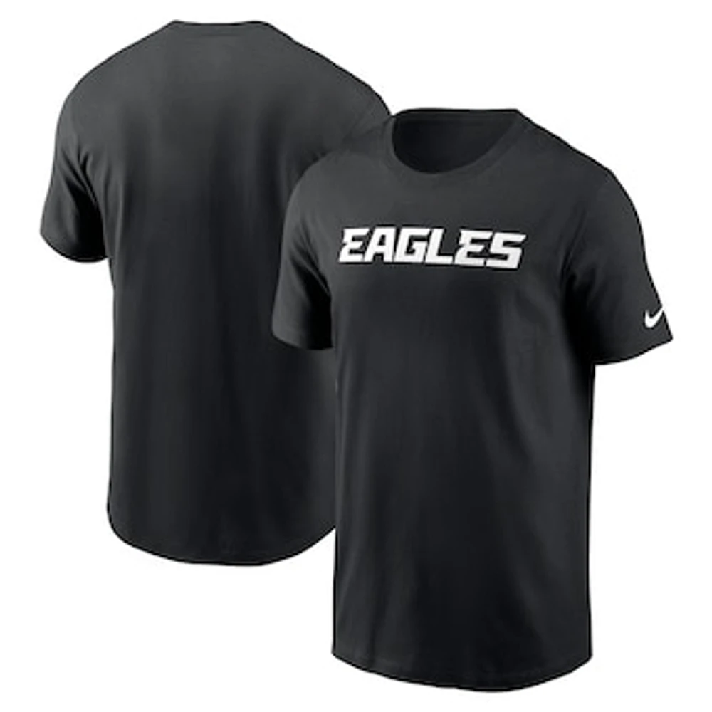 Men's Nike Black Philadelphia Eagles Primetime Wordmark Essential T-Shirt