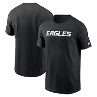 Men's Nike Black Philadelphia Eagles Primetime Wordmark Essential T-Shirt