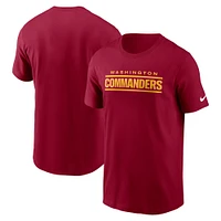 Men's Nike Burgundy Washington Commanders Primetime Wordmark Essential T-Shirt