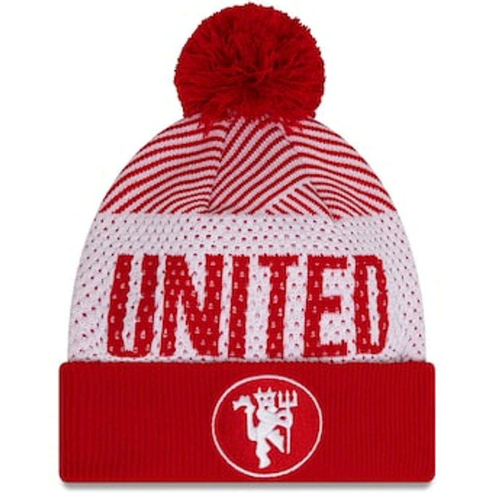 Men's New Era Manchester United Engineered Sport Cuffed Knit Hat with Pom