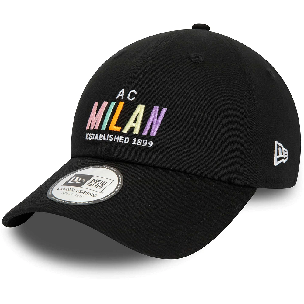 Men's New Era Black AC Milan Wordmark 9TWENTY Adjustable Hat