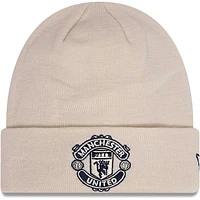 Men's New Era Cream Manchester United Seasonal Color Cuffed Knit Hat