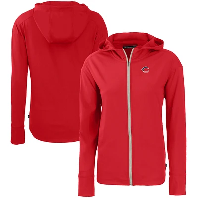 Women's Cutter & Buck  Red Cincinnati Reds Daybreak Eco Recycled Full-Zip Hoodie
