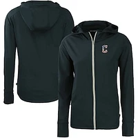 Women's Cutter & Buck  Navy Cleveland Guardians Daybreak Eco Recycled Full-Zip Hoodie