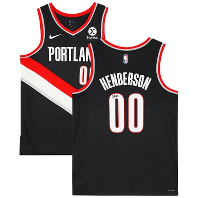 Scoot Henderson Portland Trail Blazers Autographed Black Nike Swingman Jersey