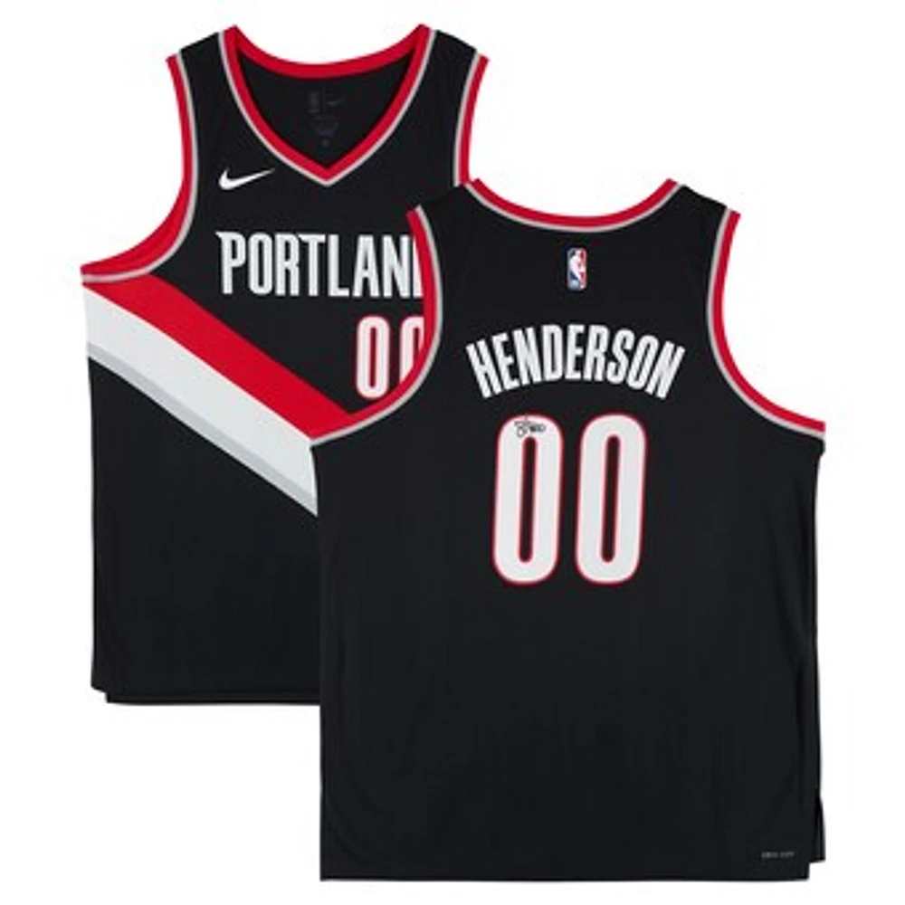 Scoot Henderson Portland Trail Blazers Autographed Black Nike Swingman Jersey