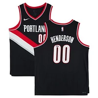 Scoot Henderson Portland Trail Blazers Autographed Black Nike Swingman Jersey