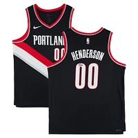 Scoot Henderson Portland Trail Blazers Autographed Black Nike Swingman Jersey
