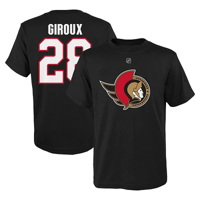 Youth Claude Giroux Black Ottawa Senators  Name & Number T-Shirt