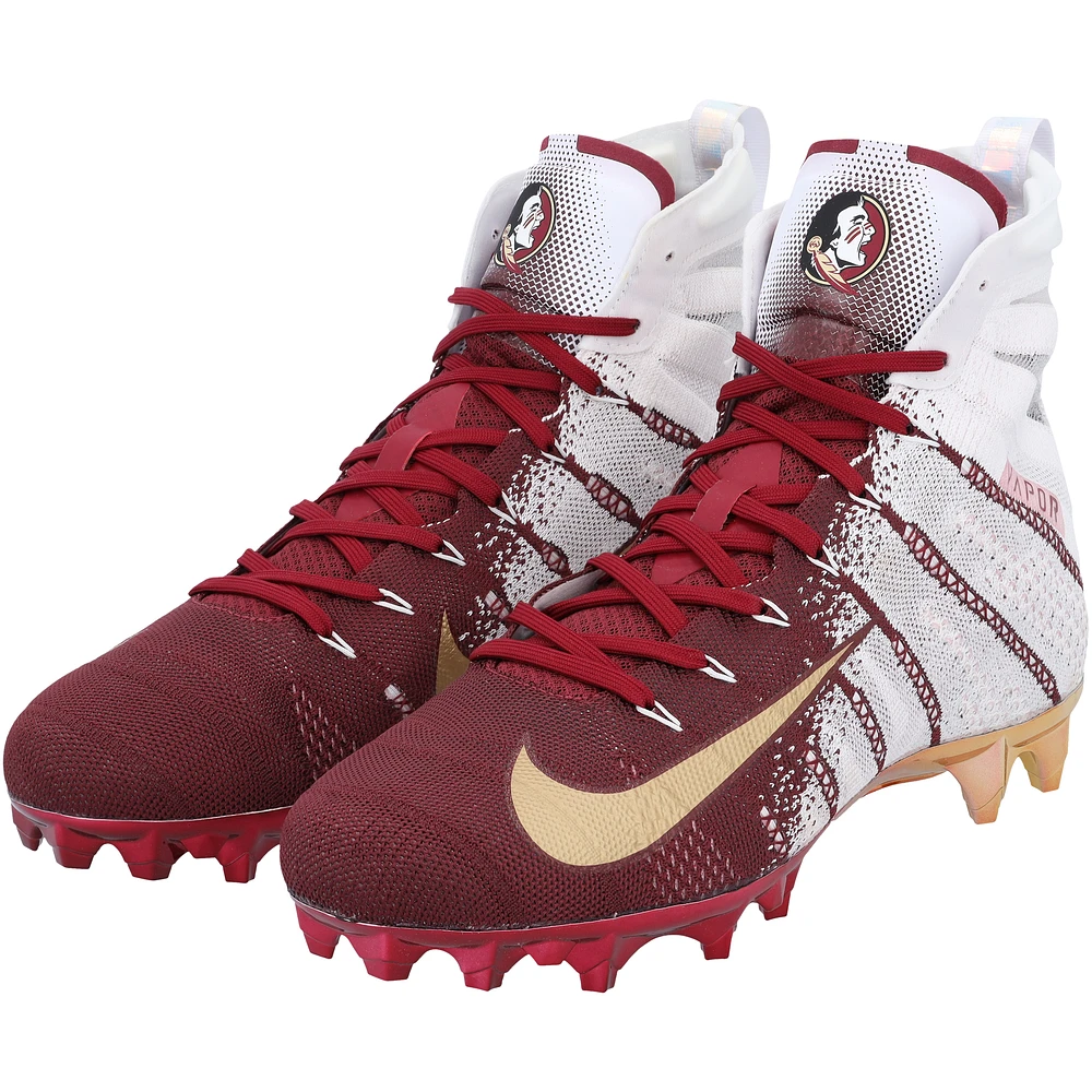 Florida State Seminoles Team-Issued White and Garnet Vapor 3 Nike Cleats from the Football Program