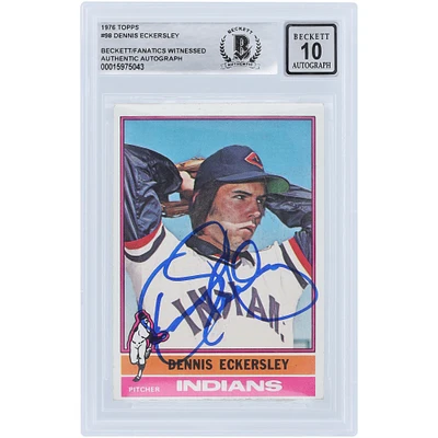 Rookie Card: Dennis Eckersley Cleveland Indians Autographed 1976 Topps Series 1 Beckett Fanatics Witnessed Authenticated