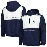 Men's Tommy Hilfiger Navy/White Dallas Cowboys Carter Half-Zip Hooded Top