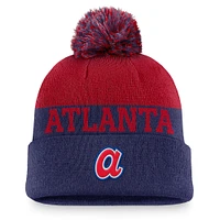 Men's Nike Royal Atlanta Braves Rewind Peak Cuffed Knit Hat with Pom