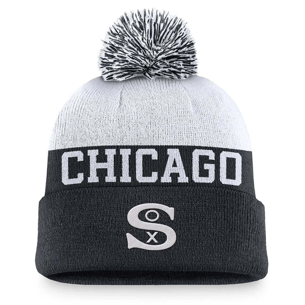 Men's Nike Navy Chicago White Sox Rewind Peak Cuffed Knit Hat with Pom